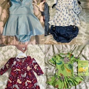 Bundle 3/6 clothes for baby girl outfits posh peanut dress